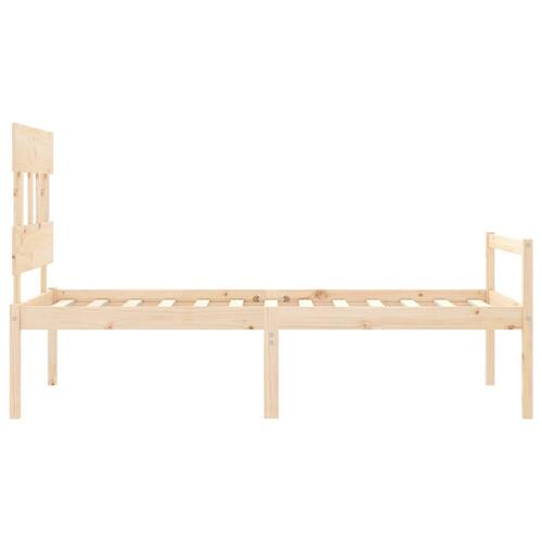 Seniorseng med sengegavl 90x200 cm massivt træ