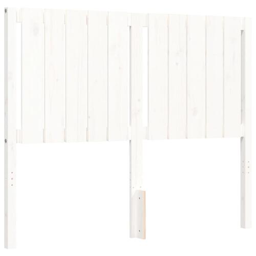 Sengeramme med sengegavl 120x200 cm massivt træ hvid