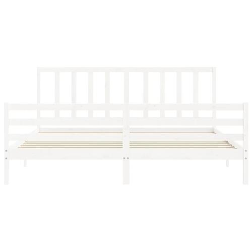 Sengeramme uden madras 200x200 cm massivt fyrretræ hvid