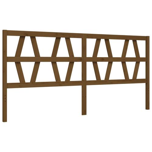 Sengeramme med sengegavl 200x200 cm massivt træ gyldenbrun
