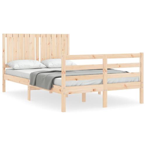 Sengeramme med sengegavl 120x200 cm massivt træ hvid