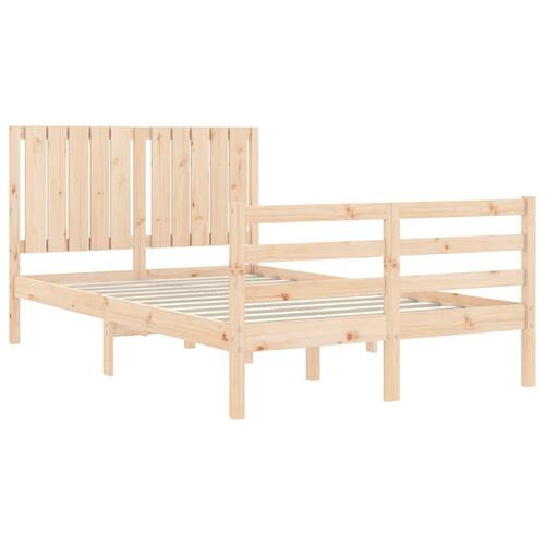 Sengeramme med sengegavl 120x200 cm massivt træ hvid