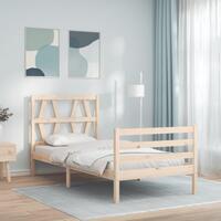 Sengeramme med sengegavl Single massivt træ
