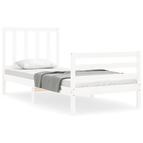 Sengeramme uden madras 100x200 cm massivt fyrretræ hvid