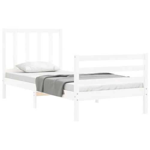 Sengeramme uden madras 100x200 cm massivt fyrretræ hvid