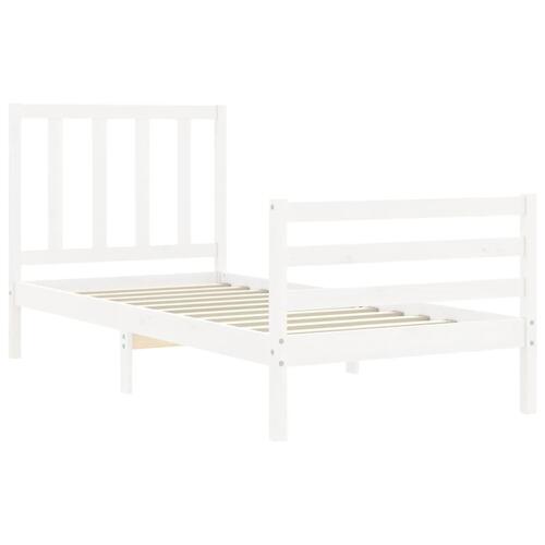 Sengeramme uden madras 100x200 cm massivt fyrretræ hvid