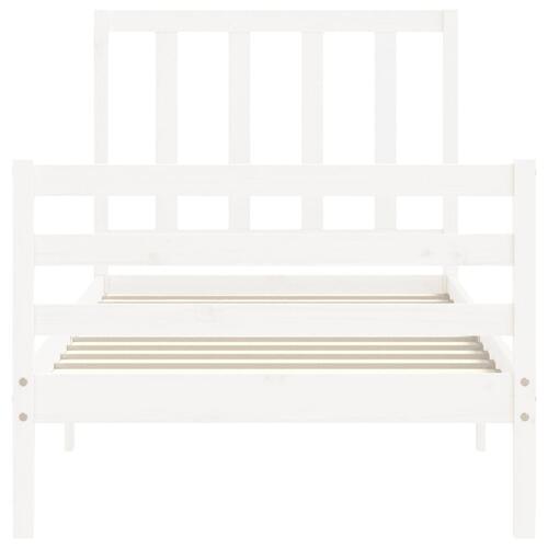Sengeramme uden madras 100x200 cm massivt fyrretræ hvid