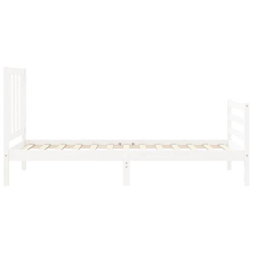 Sengeramme uden madras 100x200 cm massivt fyrretræ hvid