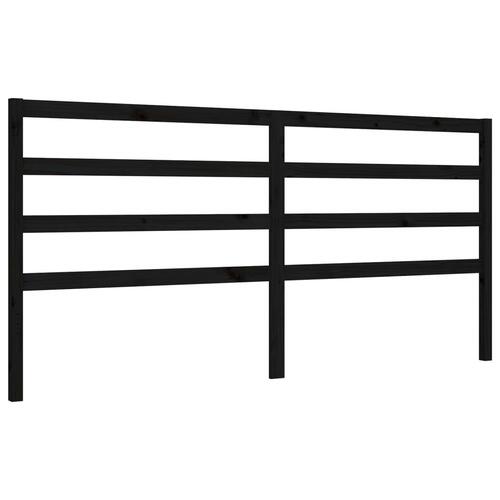 Sengeramme med sengegavl 200x200 cm massivt træ sort