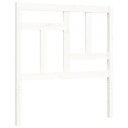 Sengeramme med sengegavl 90x200 cm massivt træ hvid