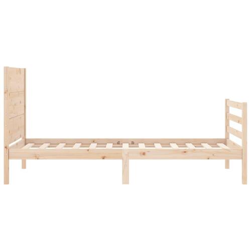 Sengeramme med sengegavl 100x200 cm massivt træ