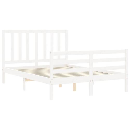 Sengeramme uden madras 140x190 cm massivt fyrretræ hvid