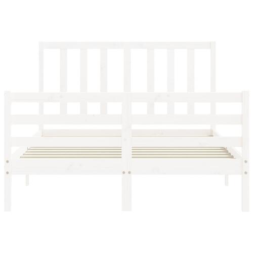Sengeramme uden madras 140x190 cm massivt fyrretræ hvid
