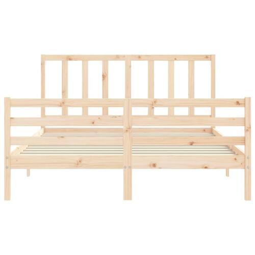 Sengeramme med sengegavl kingsize massivt træ
