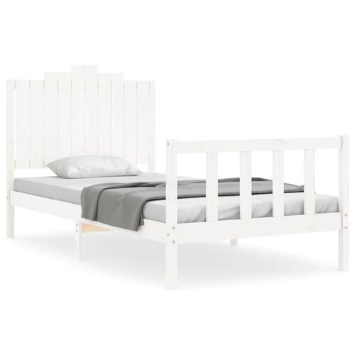 Sengeramme uden madras 100x200 cm massivt fyrretræ hvid