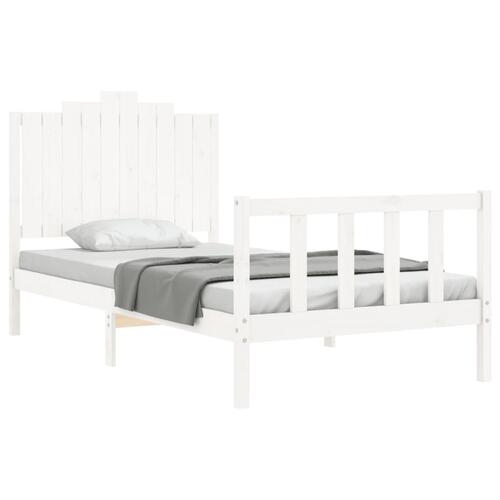 Sengeramme uden madras 100x200 cm massivt fyrretræ hvid