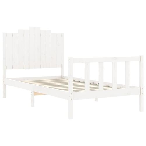 Sengeramme uden madras 100x200 cm massivt fyrretræ hvid