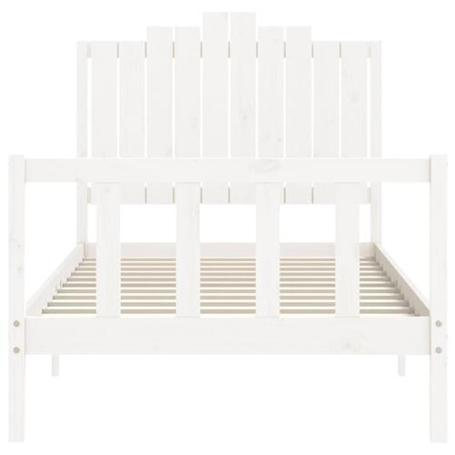 Sengeramme uden madras 100x200 cm massivt fyrretræ hvid