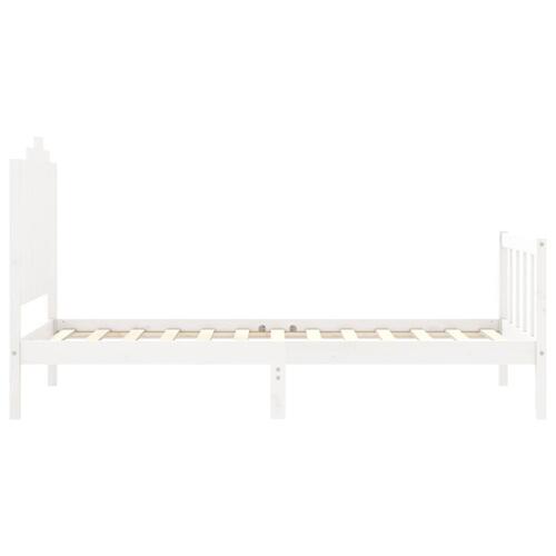 Sengeramme uden madras 100x200 cm massivt fyrretræ hvid