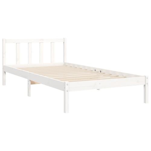 Sengeramme uden madras 100x200 cm massivt fyrretræ hvid