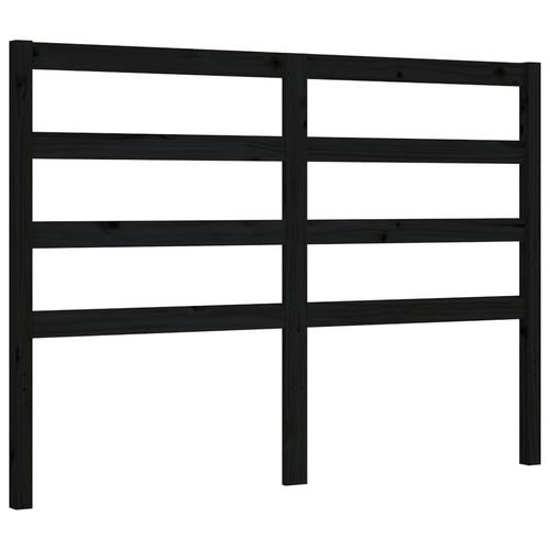 Sengeramme med sengegavl 140x190 cm massivt træ sort