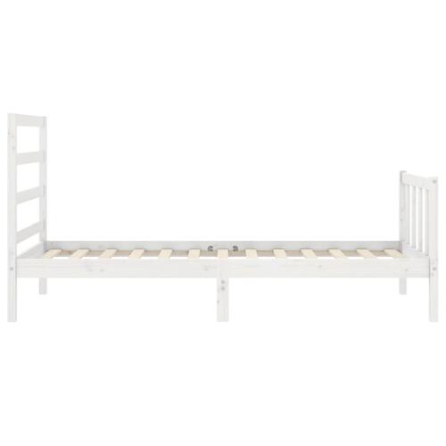Sengeramme uden madras 90x200 cm massivt fyrretræ hvid