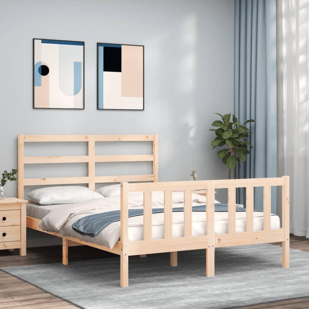 Sengeramme uden madras 140x200 cm massivt fyrretræ