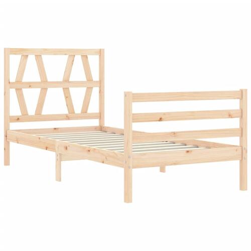 Sengeramme med sengegavl 90x200 cm massivt træ