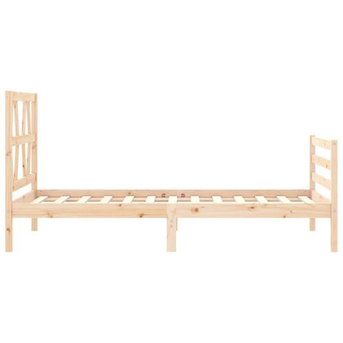 Sengeramme med sengegavl 90x200 cm massivt træ
