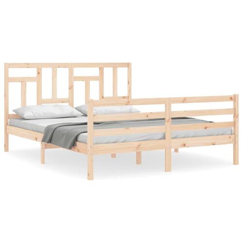 Sengeramme med sengegavl 160x200 cm massivt træ