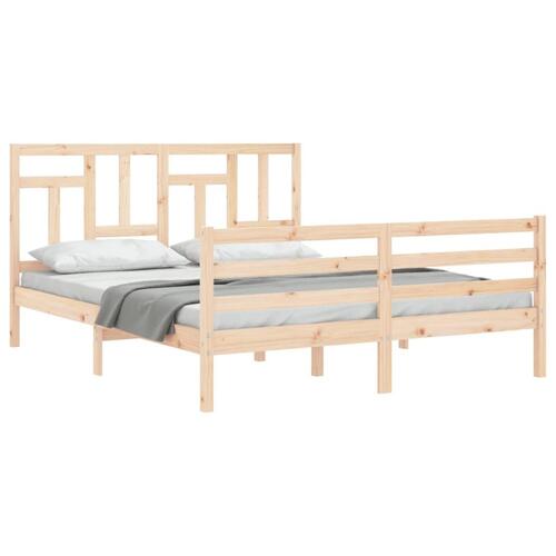 Sengeramme med sengegavl 160x200 cm massivt træ