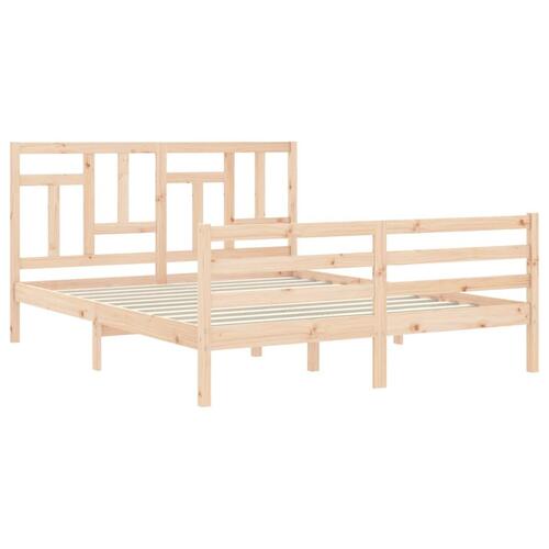 Sengeramme med sengegavl 160x200 cm massivt træ