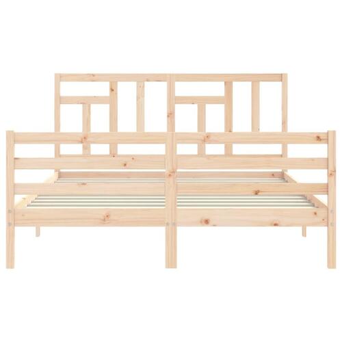 Sengeramme med sengegavl 160x200 cm massivt træ