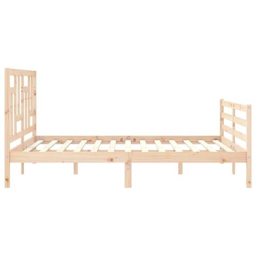 Sengeramme med sengegavl 160x200 cm massivt træ