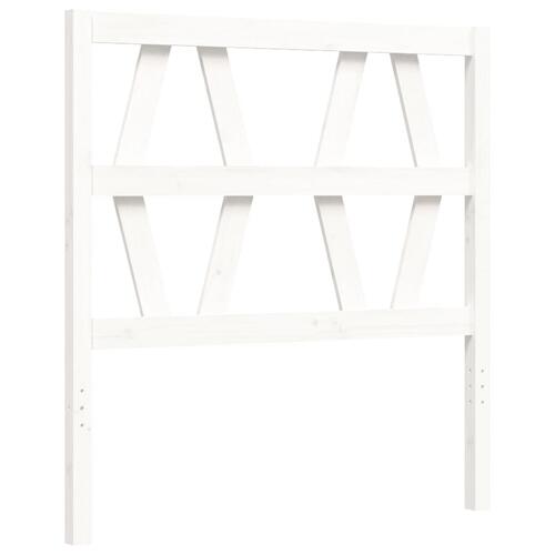 Sengeramme med sengegavl 90x200 cm massivt træ hvid