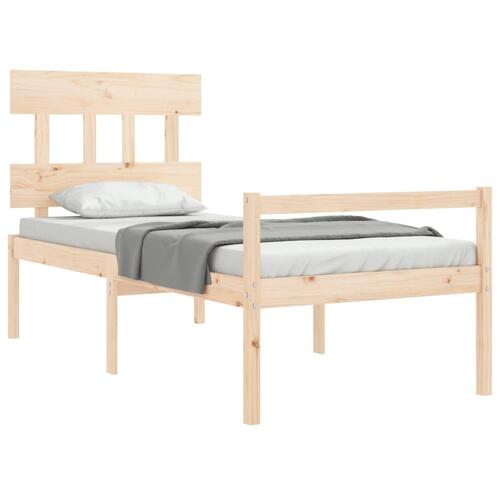 Seniorseng med sengegavl 100x200 cm massivt træ
