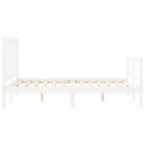 Sengeramme uden madras 140x200 cm massivt fyrretræ hvid