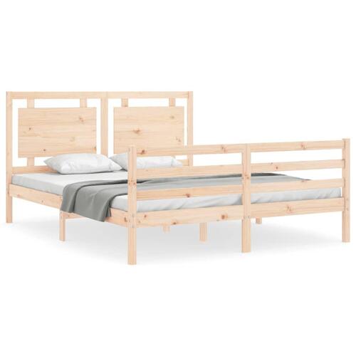Sengeramme med sengegavl 160x200 cm massivt træ