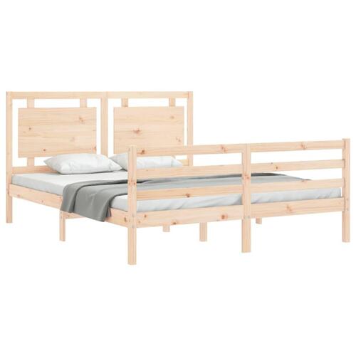 Sengeramme med sengegavl 160x200 cm massivt træ