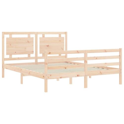 Sengeramme med sengegavl 160x200 cm massivt træ