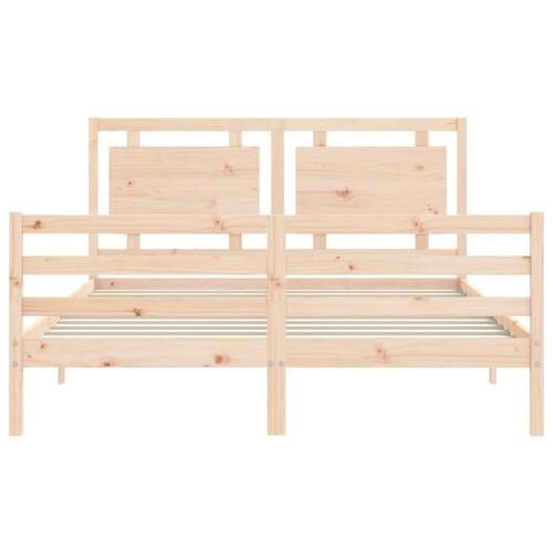 Sengeramme med sengegavl 160x200 cm massivt træ