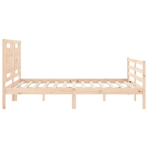 Sengeramme med sengegavl 160x200 cm massivt træ