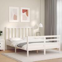 Sengeramme uden madras 120x200 cm massivt fyrretræ hvid