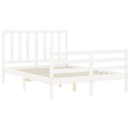 Sengeramme uden madras 120x200 cm massivt fyrretræ hvid