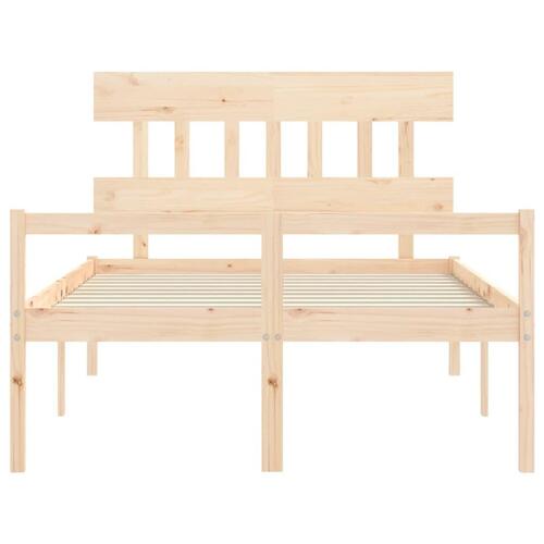Seniorseng med sengegavl 140x190 cm massivt træ