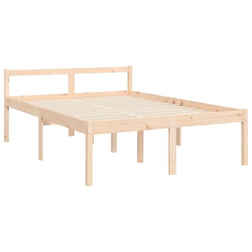 Seniorseng med sengegavl 140x190 cm massivt træ