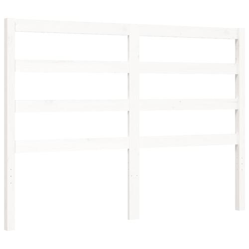 Sengeramme med sengegavl 140x200 cm massivt træ hvid