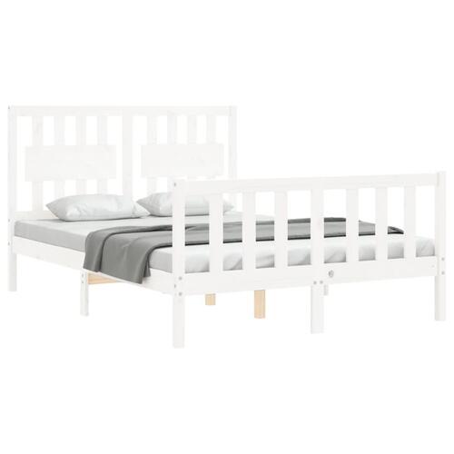 Sengeramme uden madras 120x200 cm massivt fyrretræ hvid