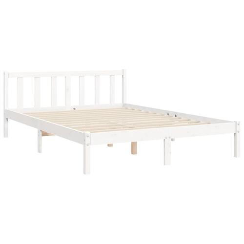 Sengeramme uden madras 120x200 cm massivt fyrretræ hvid