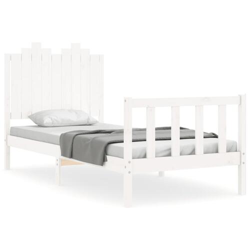 Sengeramme uden madras 90x190 cm massivt fyrretræ hvid